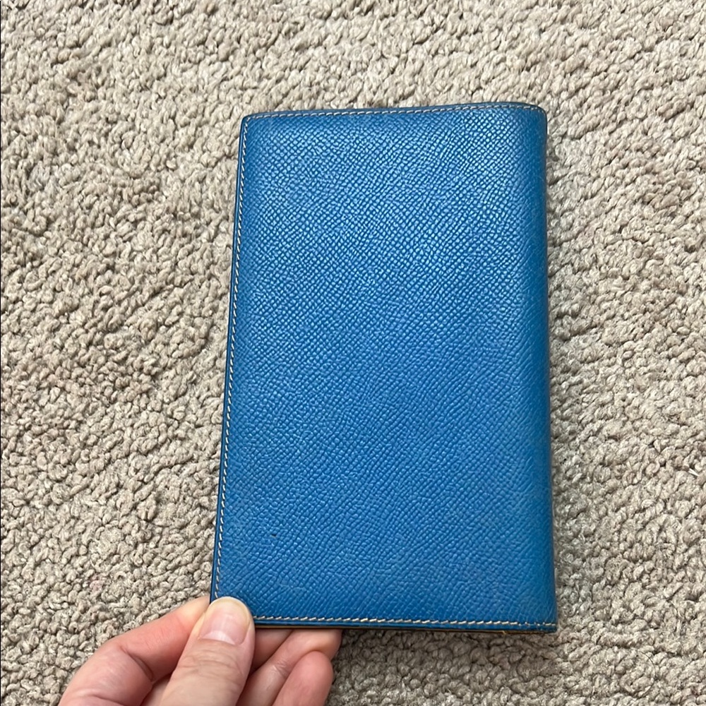 Hermes Vibrant Blue Check holder - Picture 4 of 6